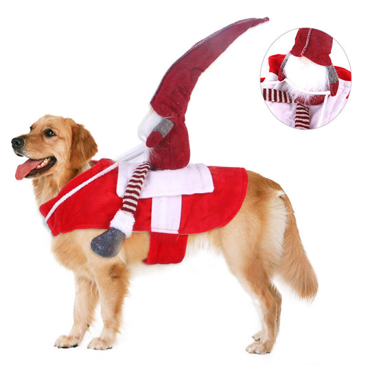 Pet Christmas Riding Costume